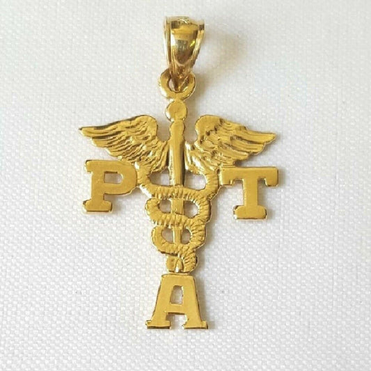 14K Yellow Gold PTA Physical Therapist Assistant Pendant