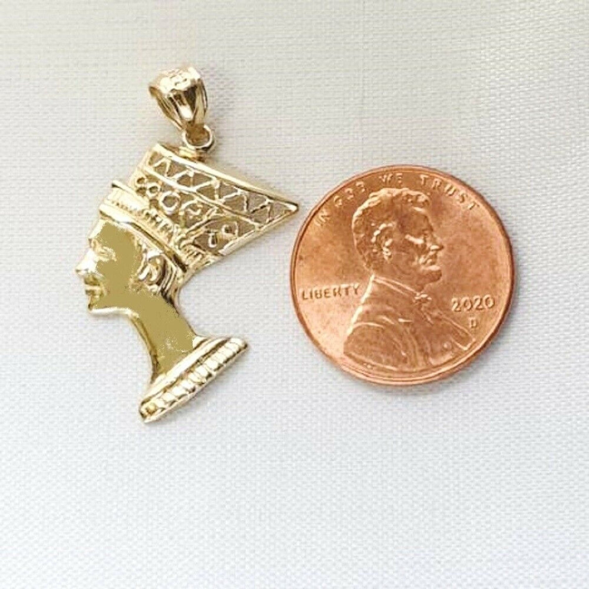 14K Yellow Gold EGYPTIAN QUEEN NEFERTITI Pendant