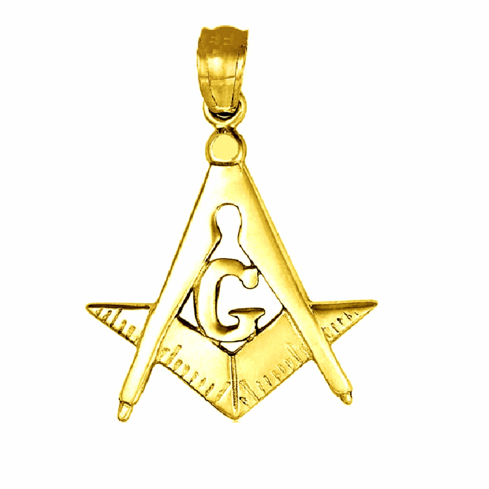 14K Yellow Gold Masonic Symbol Pendant