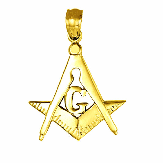 14K Yellow Gold Masonic Symbol Pendant