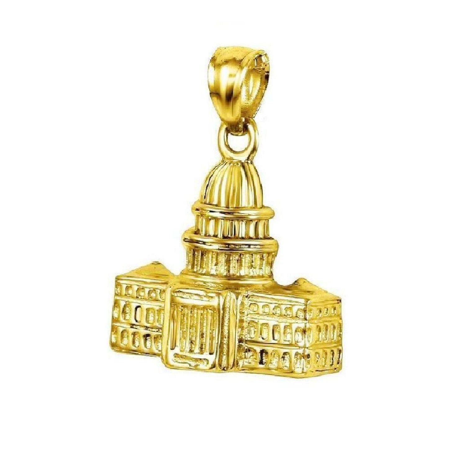 14K Yellow Gold US CAPITOL BUILDING 3D Pendant