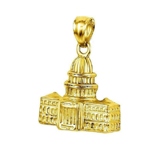 14K Yellow Gold US CAPITOL BUILDING 3D Pendant