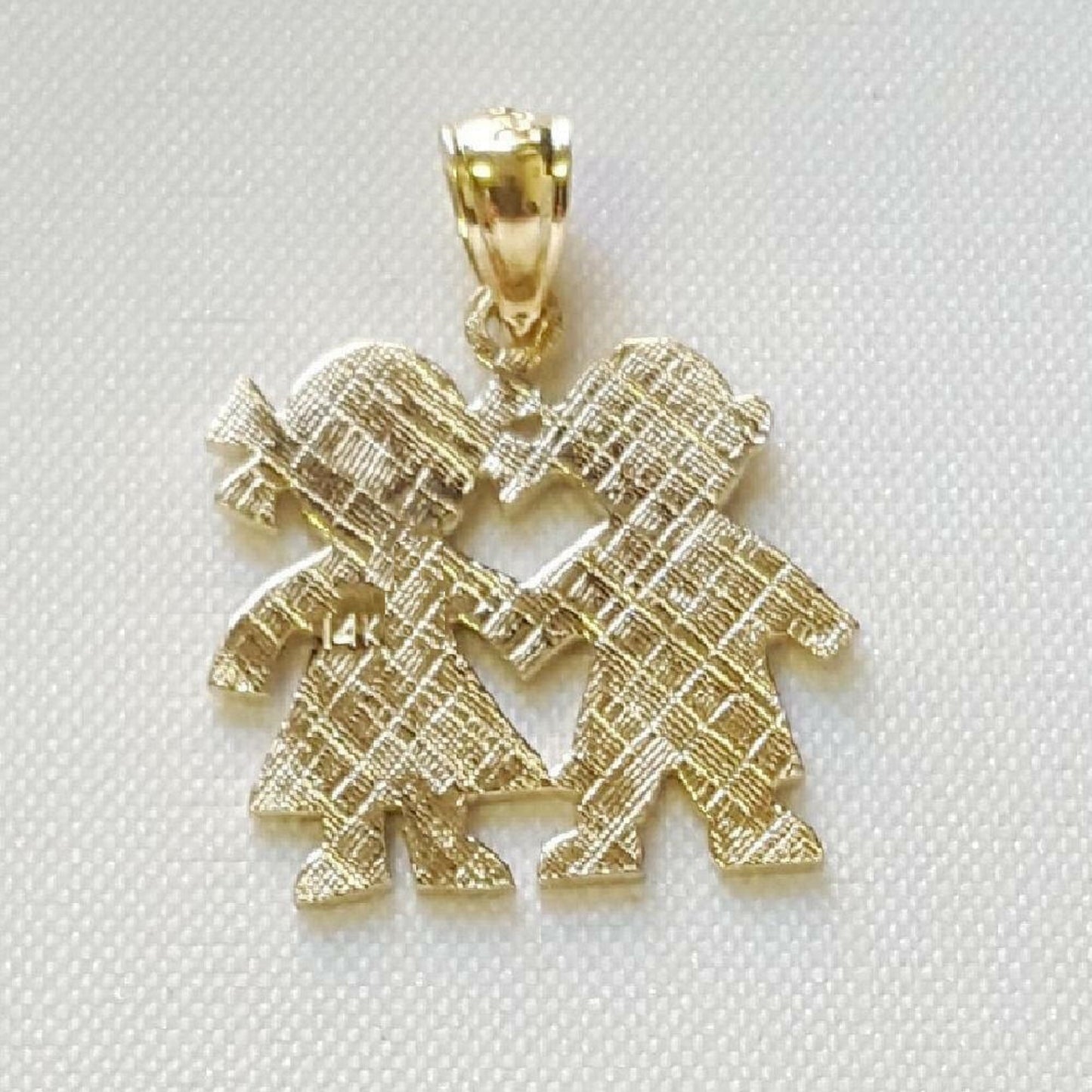 14K Yellow Gold BOY and GIRL Pendant