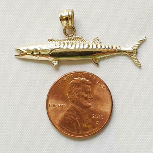 14K Yellow Gold Wahoo Fish Pendant