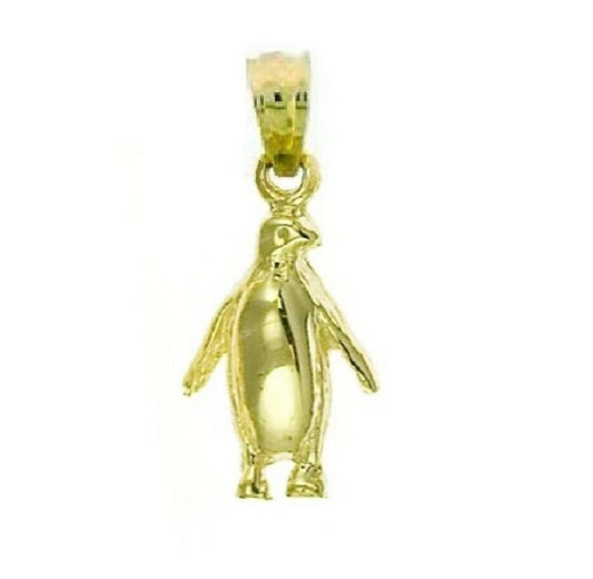 14K Yellow Gold Penguin Pendant