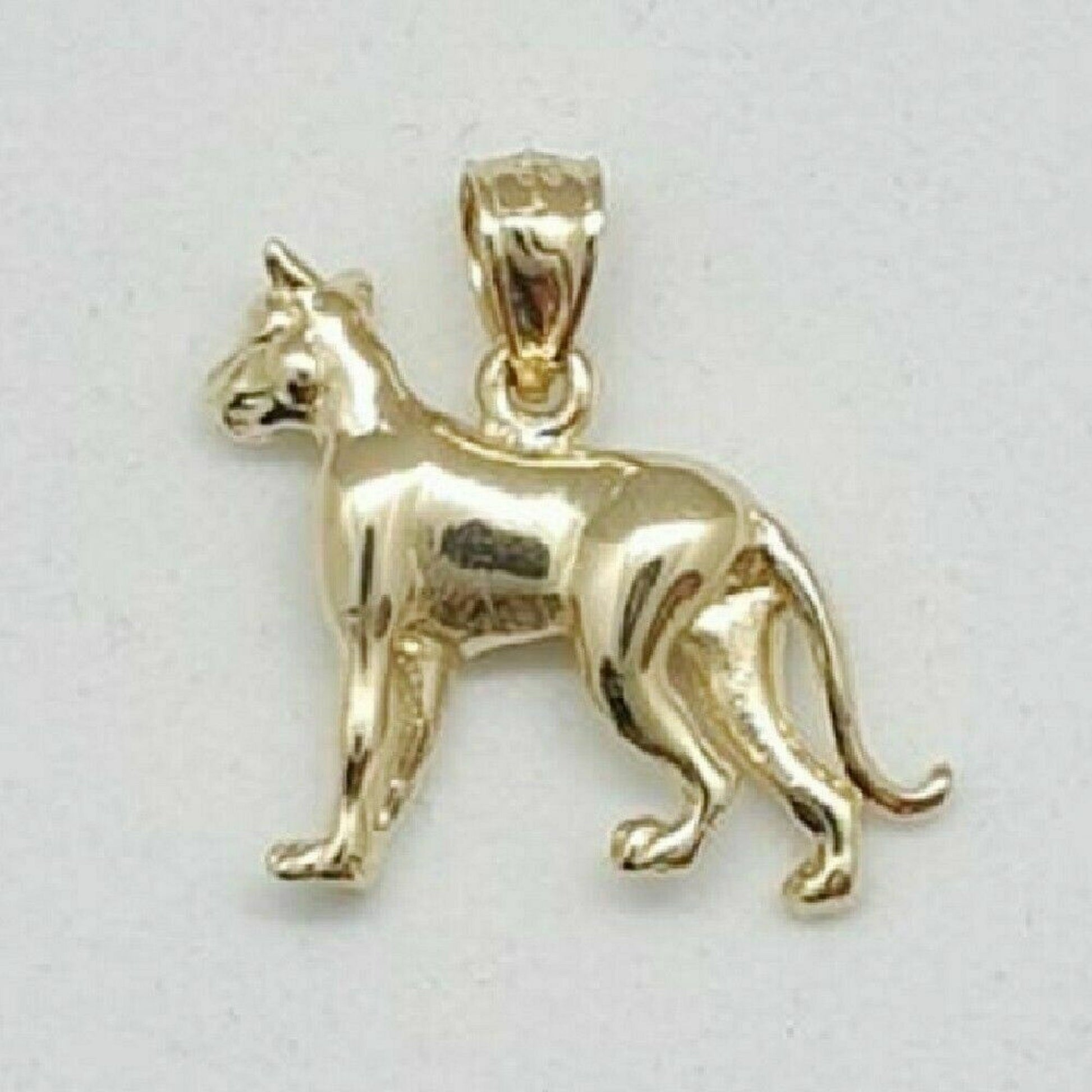 14K Yellow Gold Boxer Dog 3D Solid Pendant