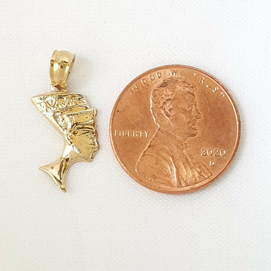 14K Yellow Gold EGYPTIAN QUEEN NEFERTITI Pendant