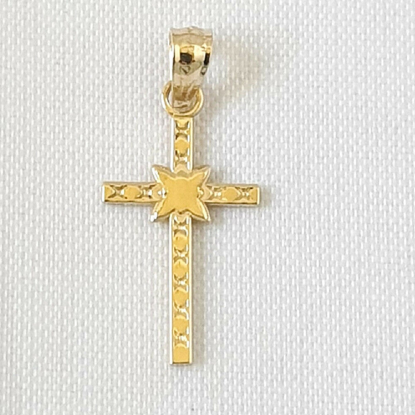 14K Yellow Gold Cross Charm Pendant
