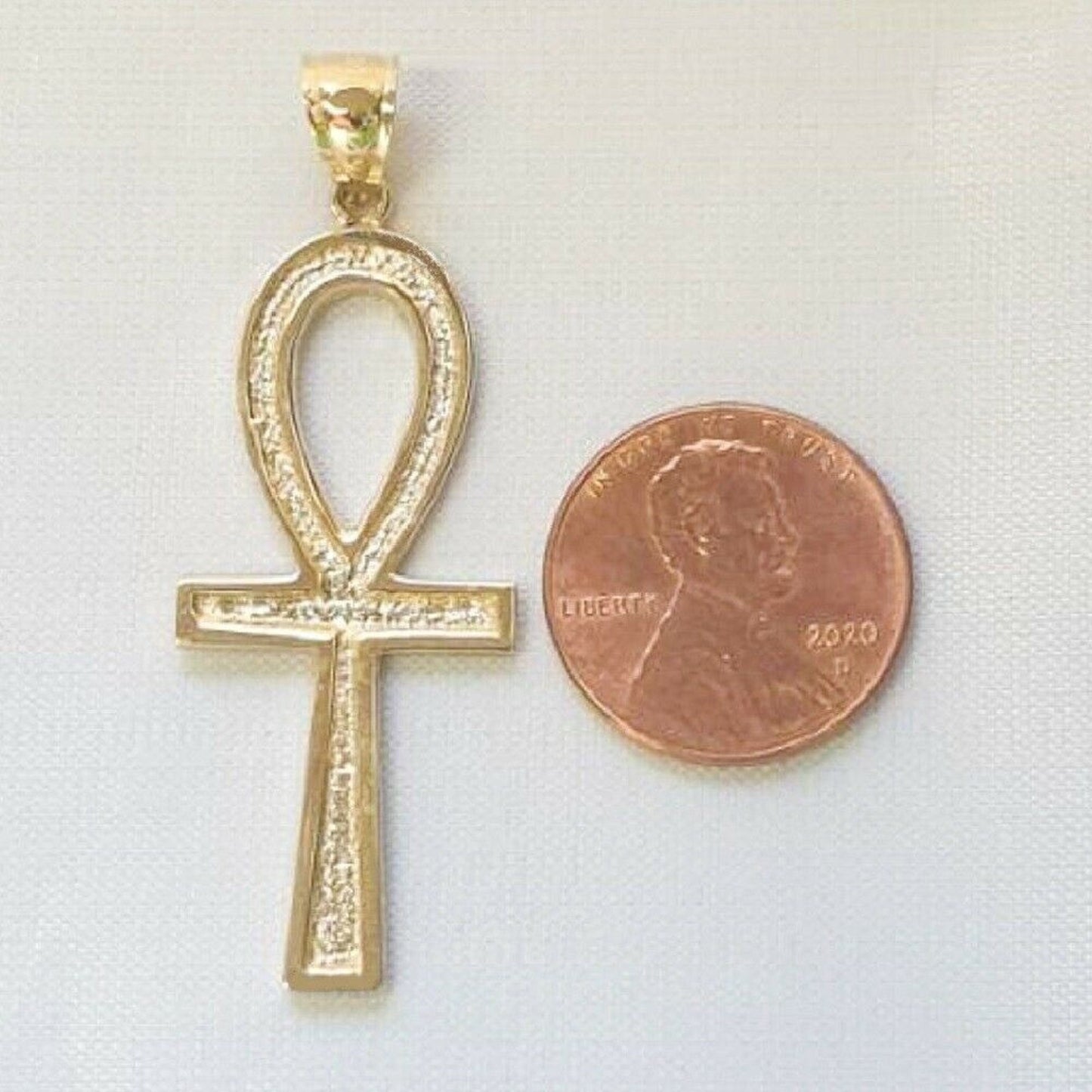 14K Yellow Gold Ankh Cross Large Pendant