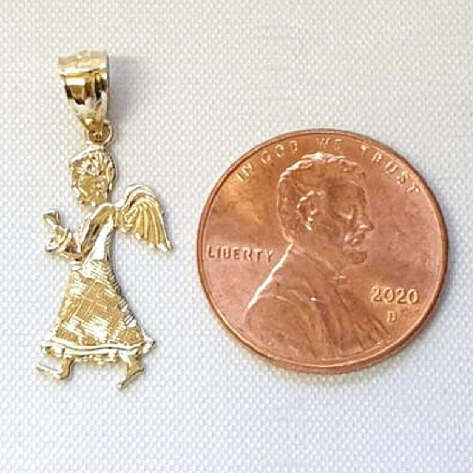 14K Yellow Gold Angel Pendant
