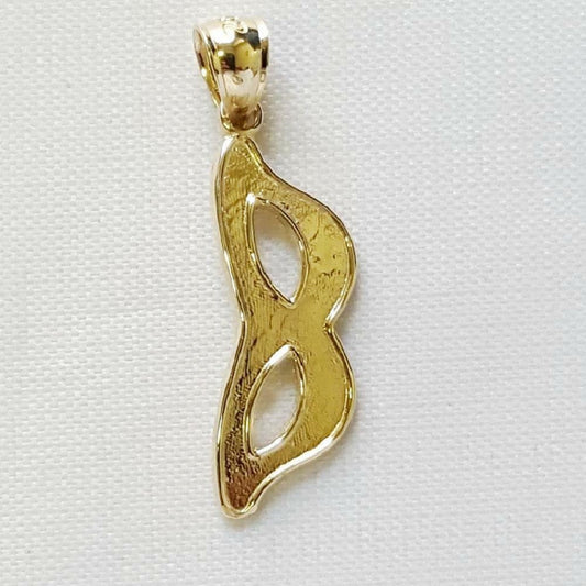 14K Yellow Gold MASQUERADE MASK Pendant