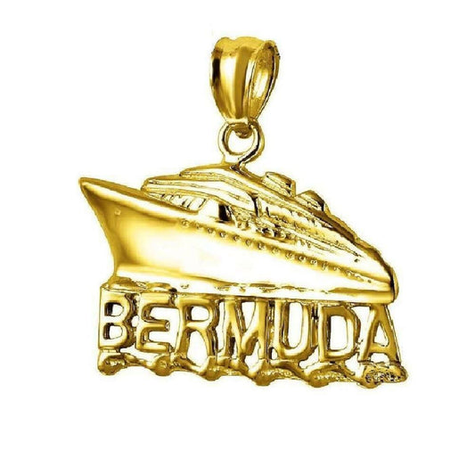 14K Yellow Gold Bermuda Cruise Ship Pendant