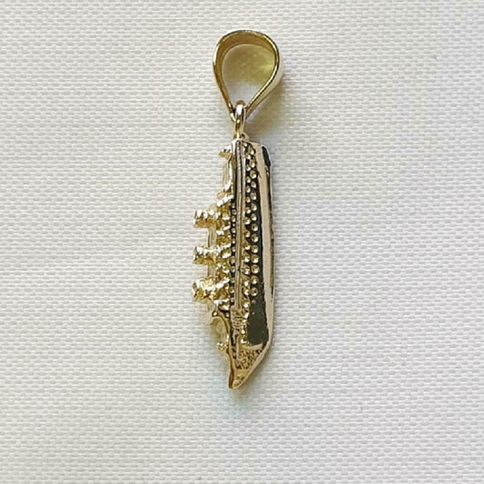 14K Yellow Gold Cruise Ship 3D Solid Pendant