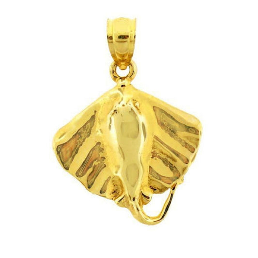 14K Yellow Gold Stingray Pendant