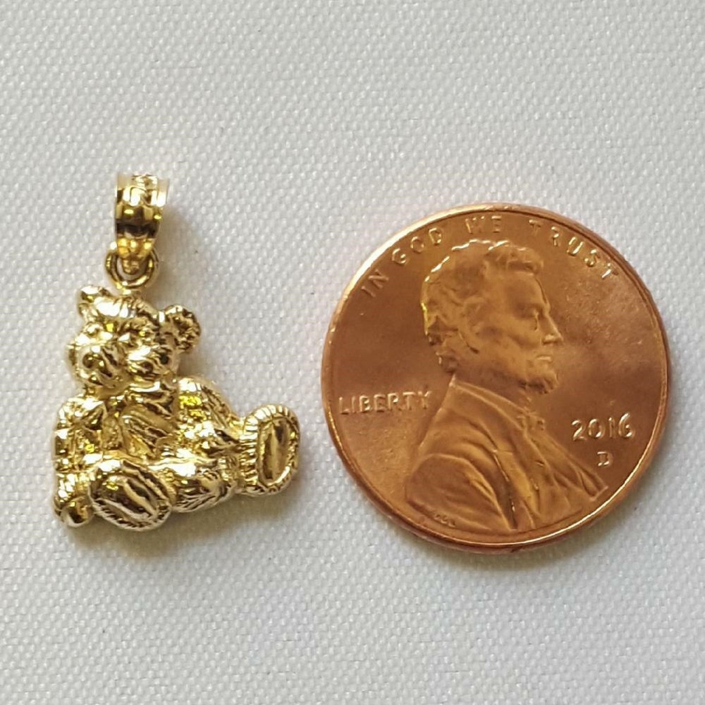 14K Yellow Gold Bear Pendant