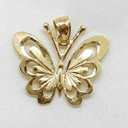 14K Yellow Gold Butterfly Pendant