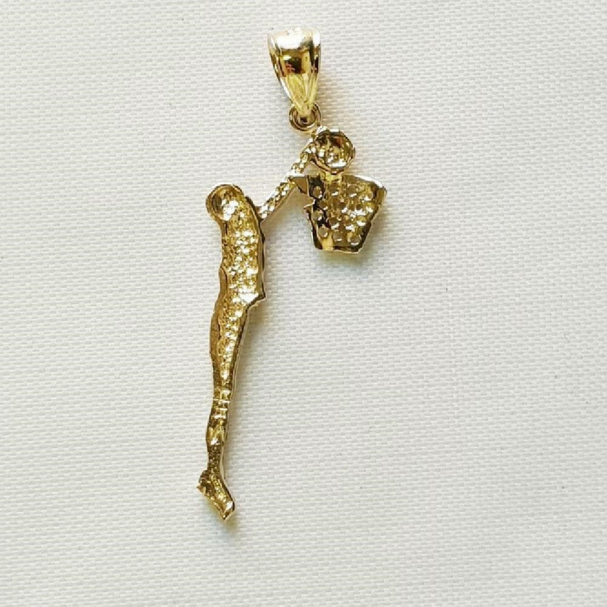 14K Yellow Gold Basketball Player Pendant
