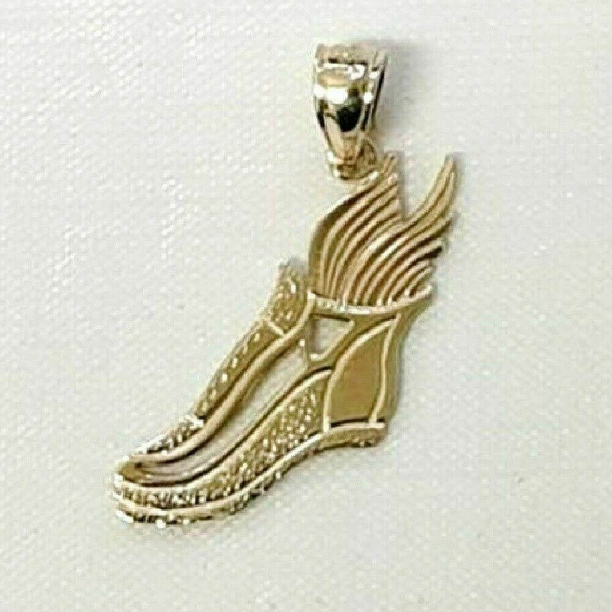 14K Yellow Gold Winged Shoe Pendant