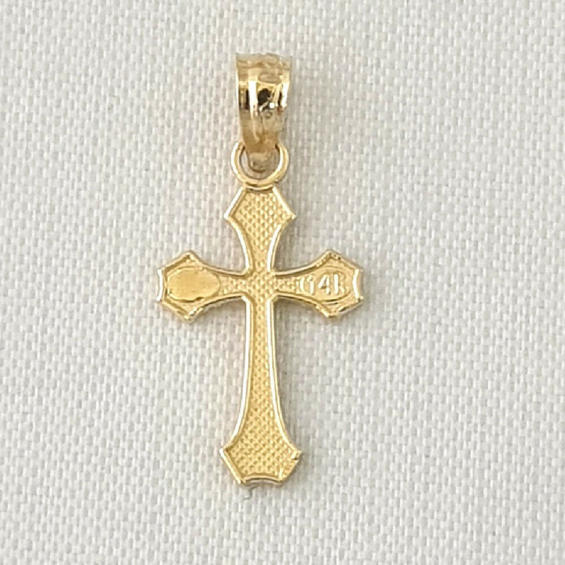 14K Yellow Gold Cross Charm Pendant