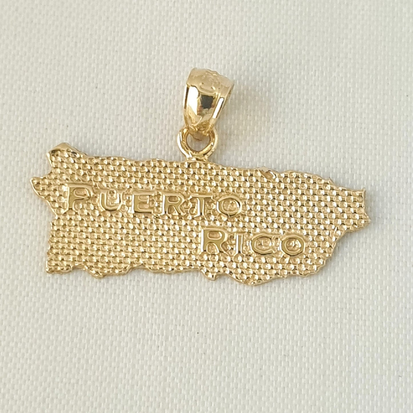 14k Yellow Gold Puerto Rico Island Pendant