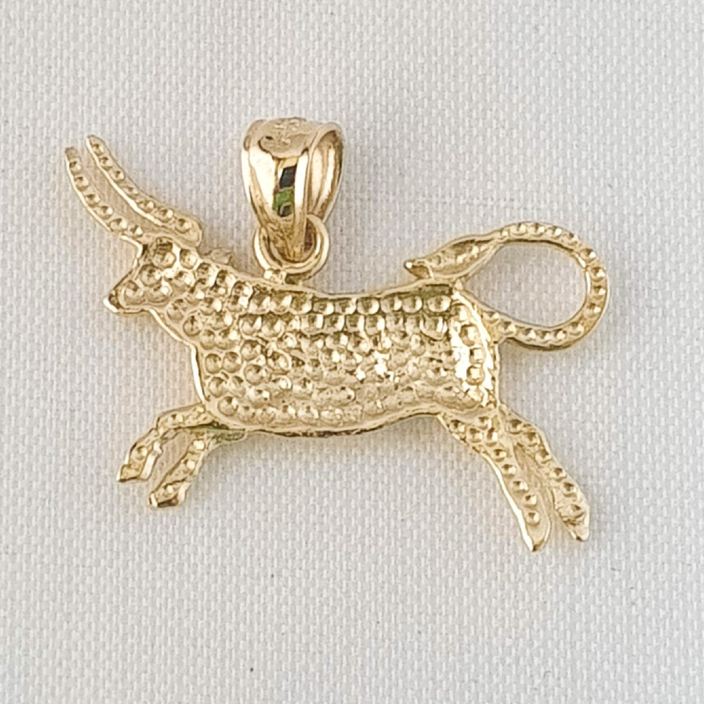14K Yellow Gold BULL Pendant