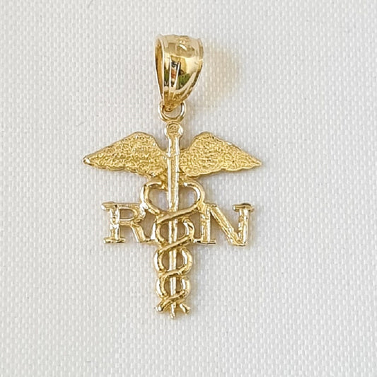 14K Yellow Gold RN (Registered Nurse) Pendant