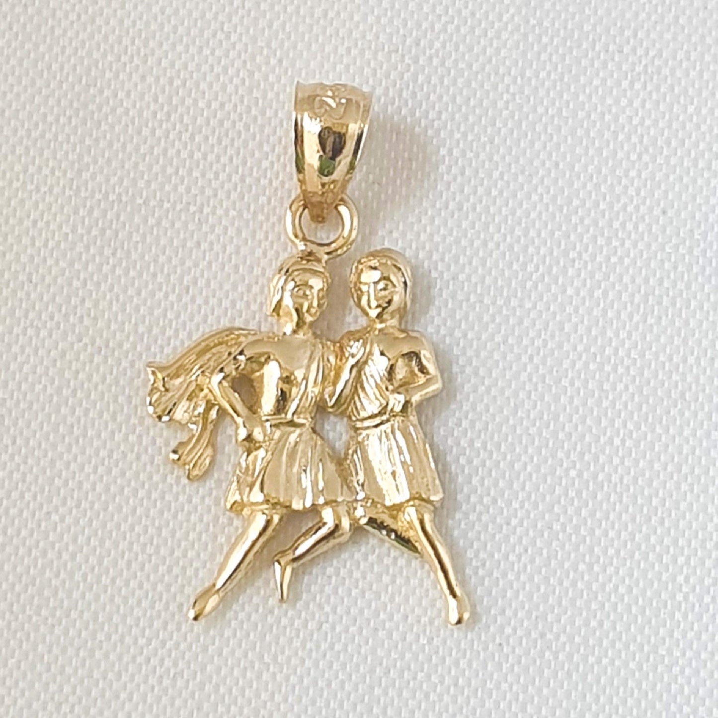 14K Yellow Gold Gemini Zodiac Pendant