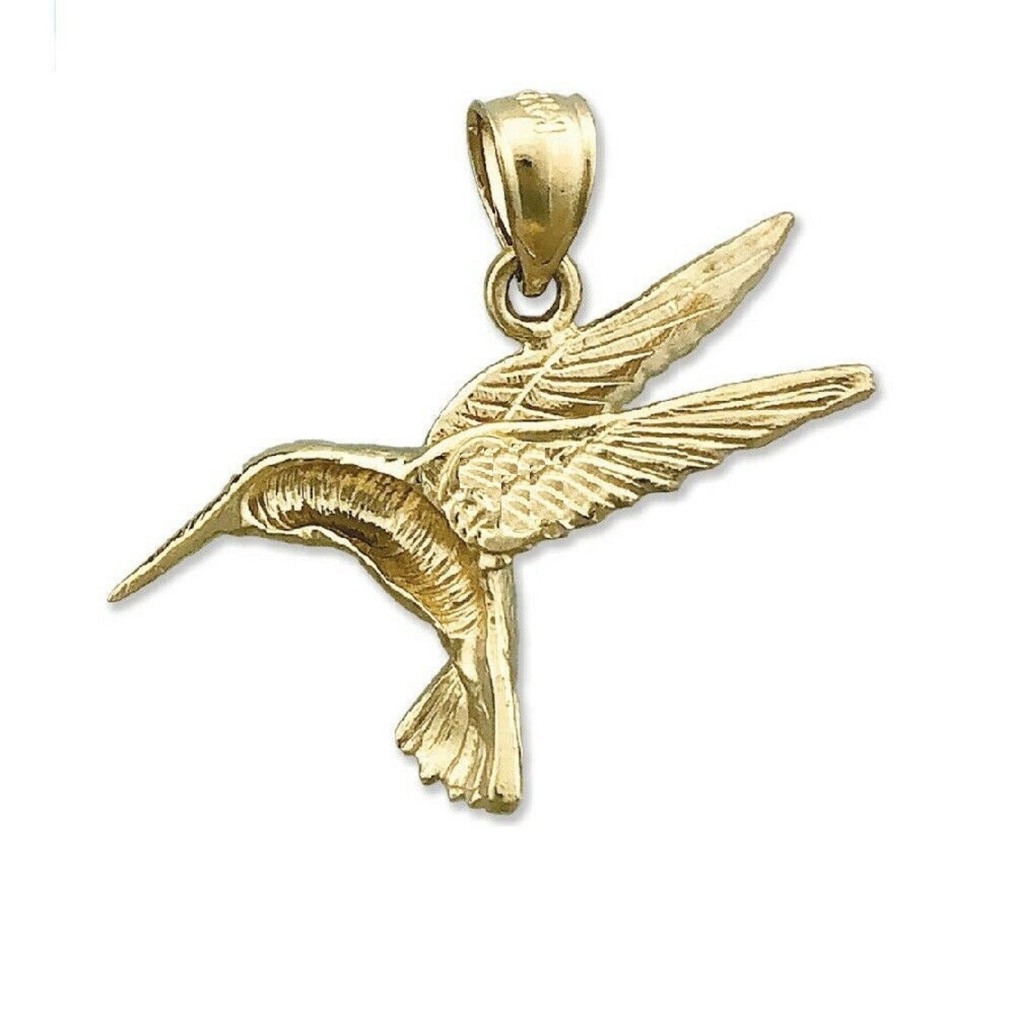 14K Yellow Gold Hummingbird Pendant