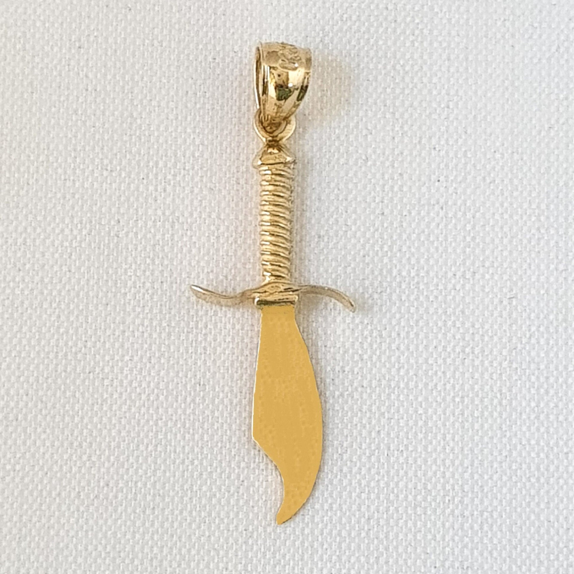 14K Yellow Gold Sword 3D (3 Dimensional) Pendant