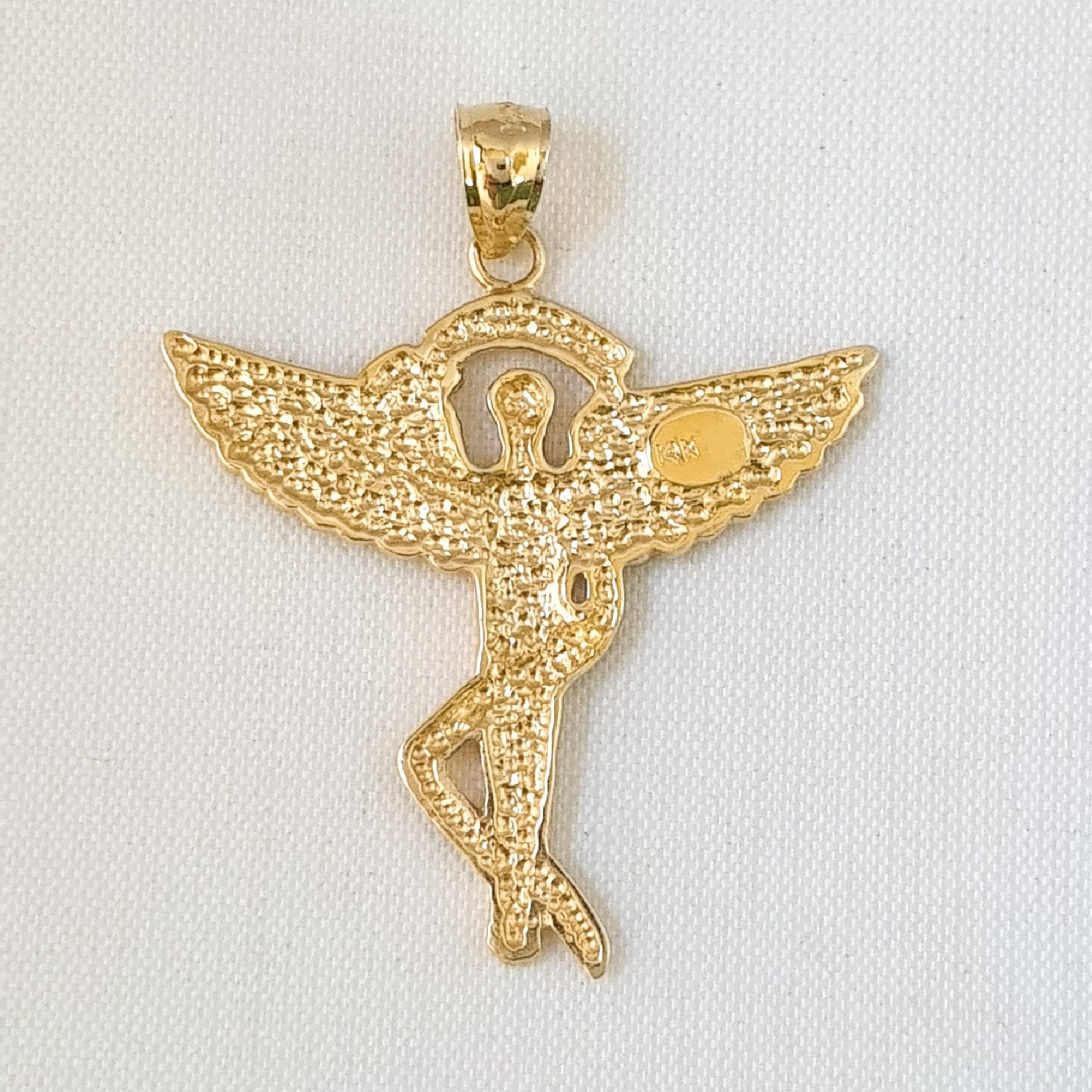 14K Yellow Gold Chiropractic Caduceus Medical Pendant