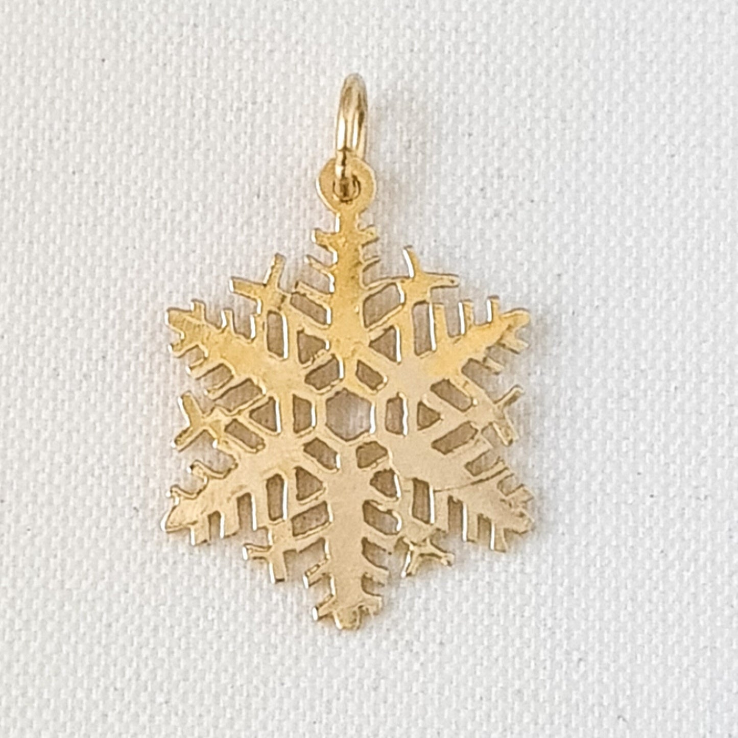 14K Yellow Gold Snowflake Pendant Charm