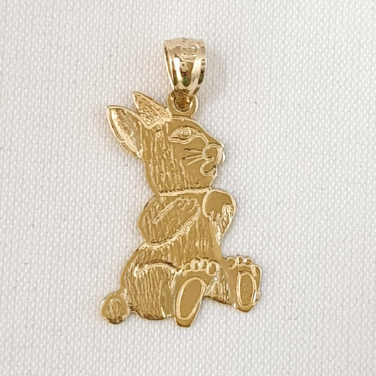 14K Yellow Gold Rabbit Pendant