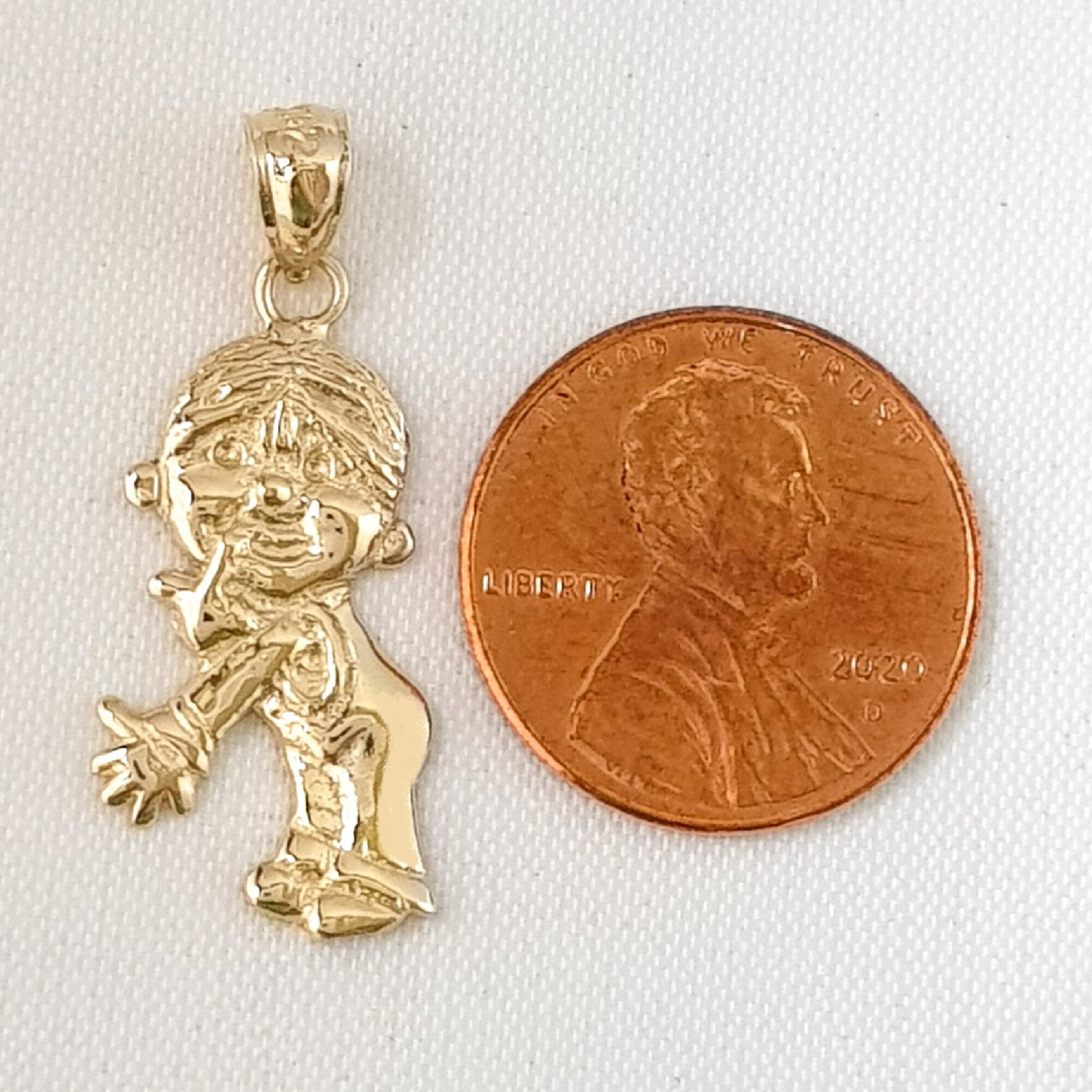 14K Yellow Gold Boy Pendant