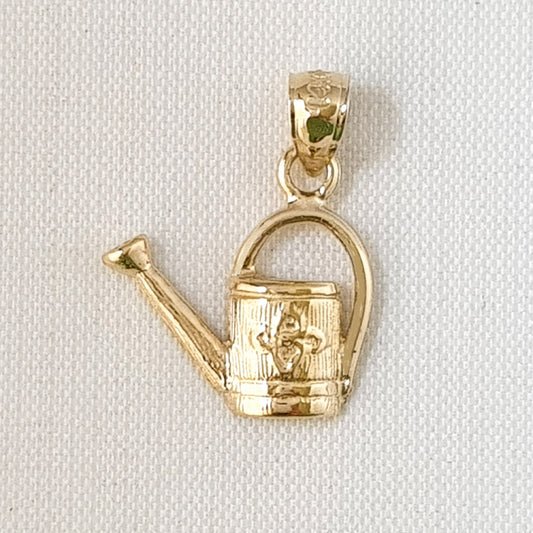 14K Yellow Gold Watering Can Pendant