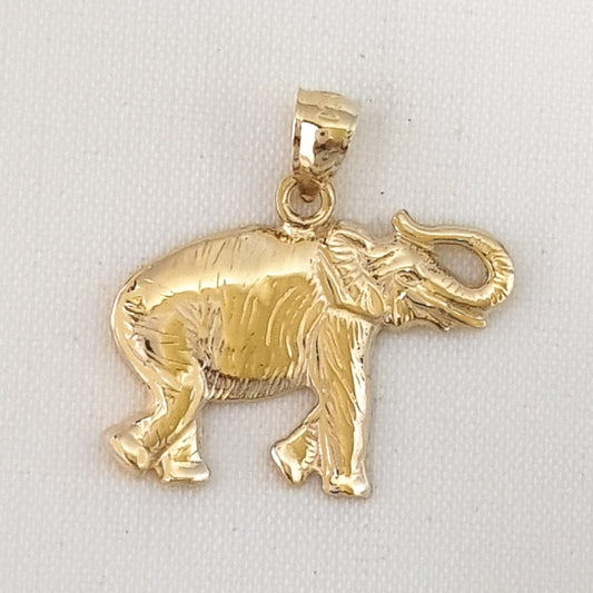 14K Yellow Gold Elephant Pendant
