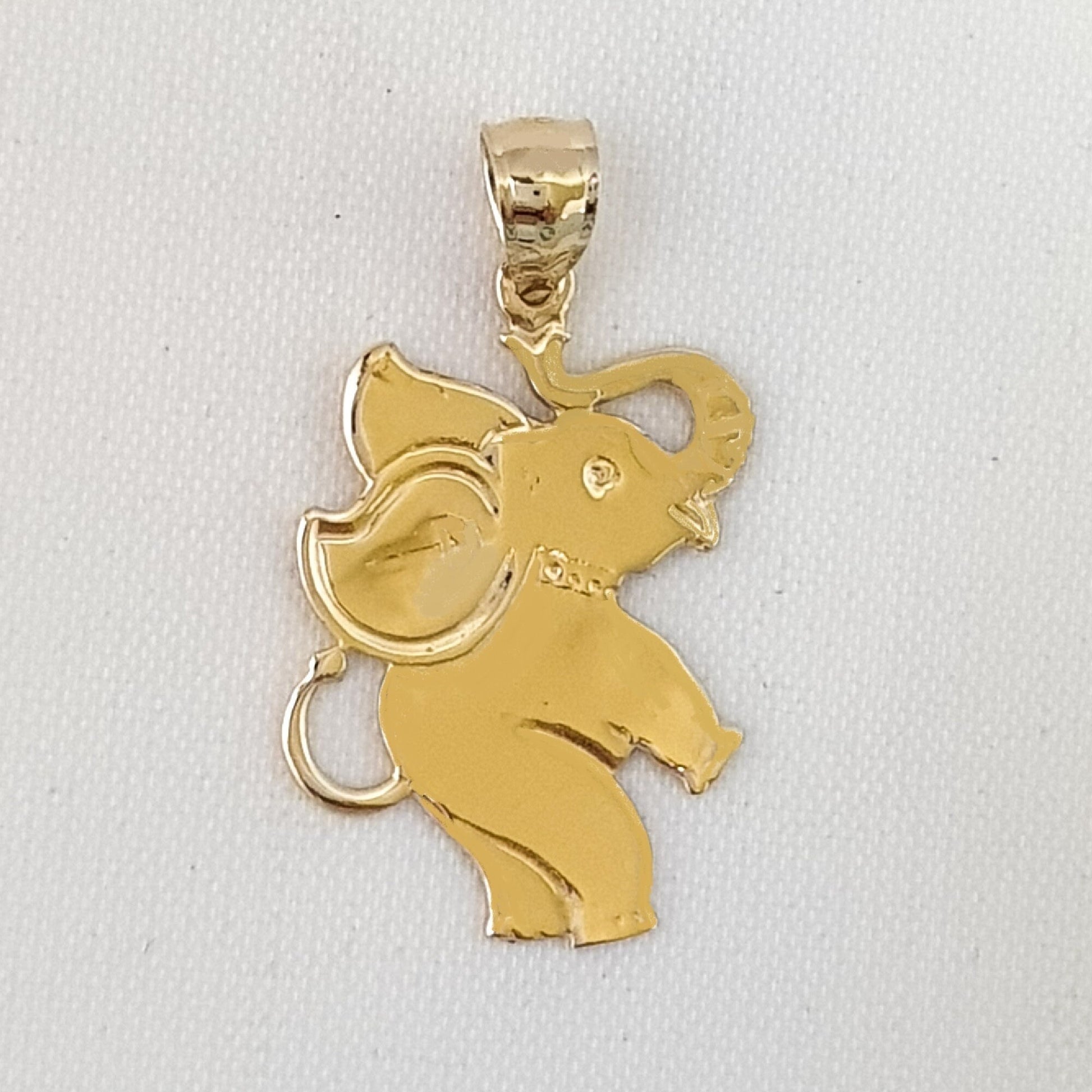 14K Yellow Gold Elephant Pendant