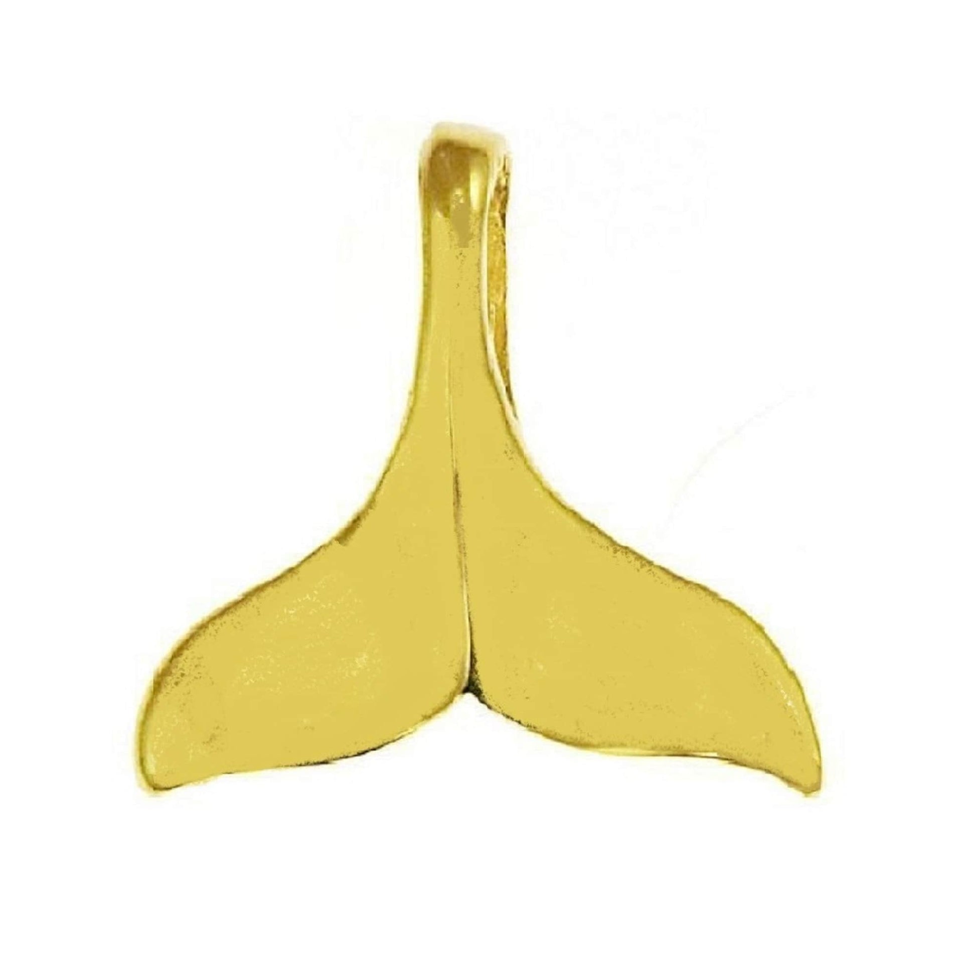 14K Yellow Gold Whale Tail Pendant