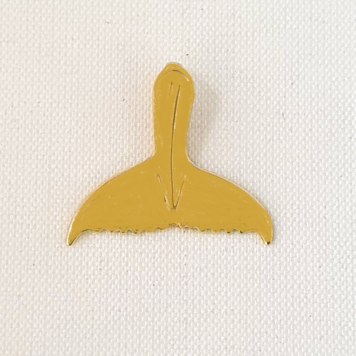 14K Yellow Gold Whale Tail Pendant