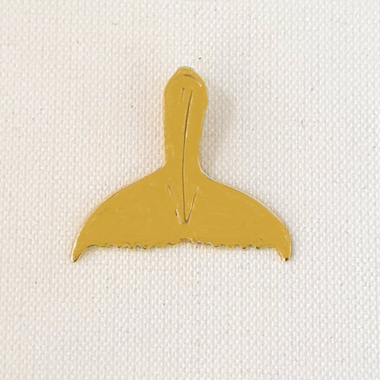 14K Yellow Gold Whale Tail Pendant