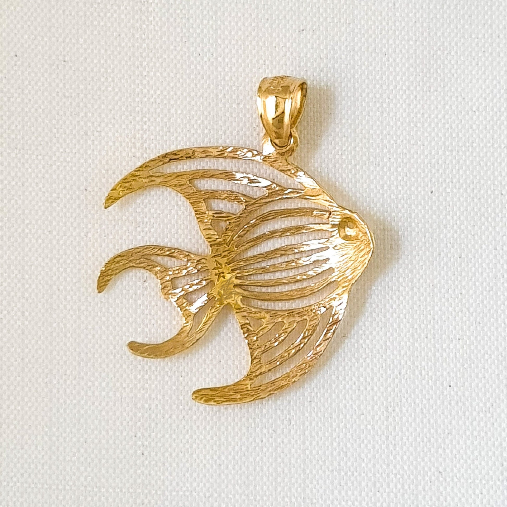 14K Yellow Gold Angelfish Pendant
