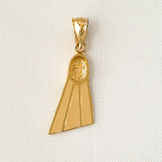 14K Yellow Gold Scuba Fin Pendant