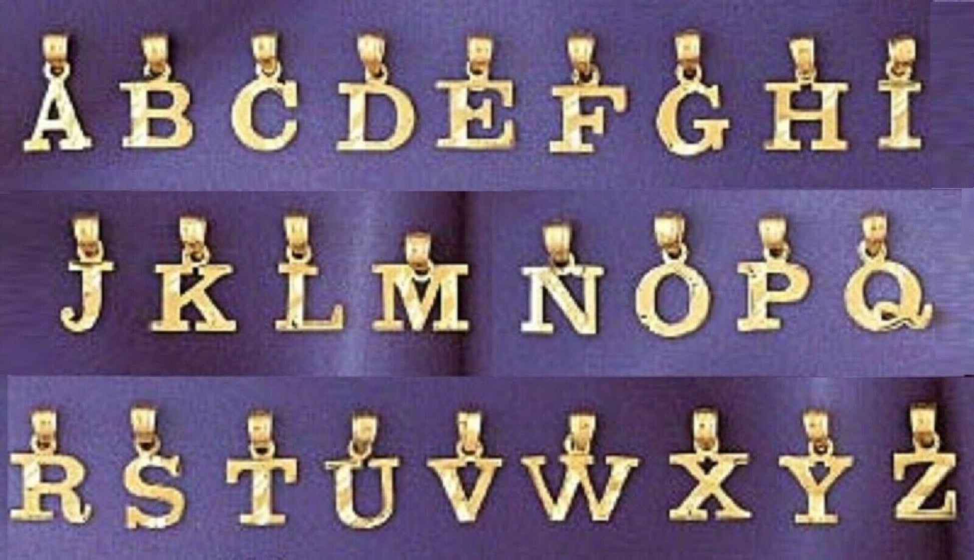 A to Z Any Any One 14K Yellow Gold Letter Pendant Charm