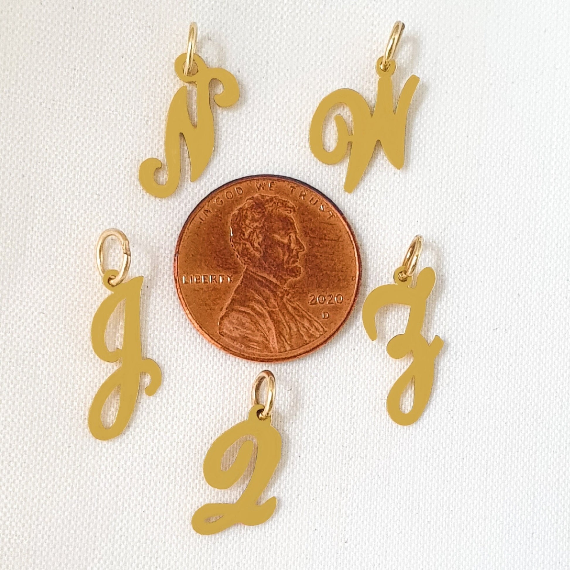 A to Z Any One 14K Yellow Gold High Polished Letter Pendant Charm