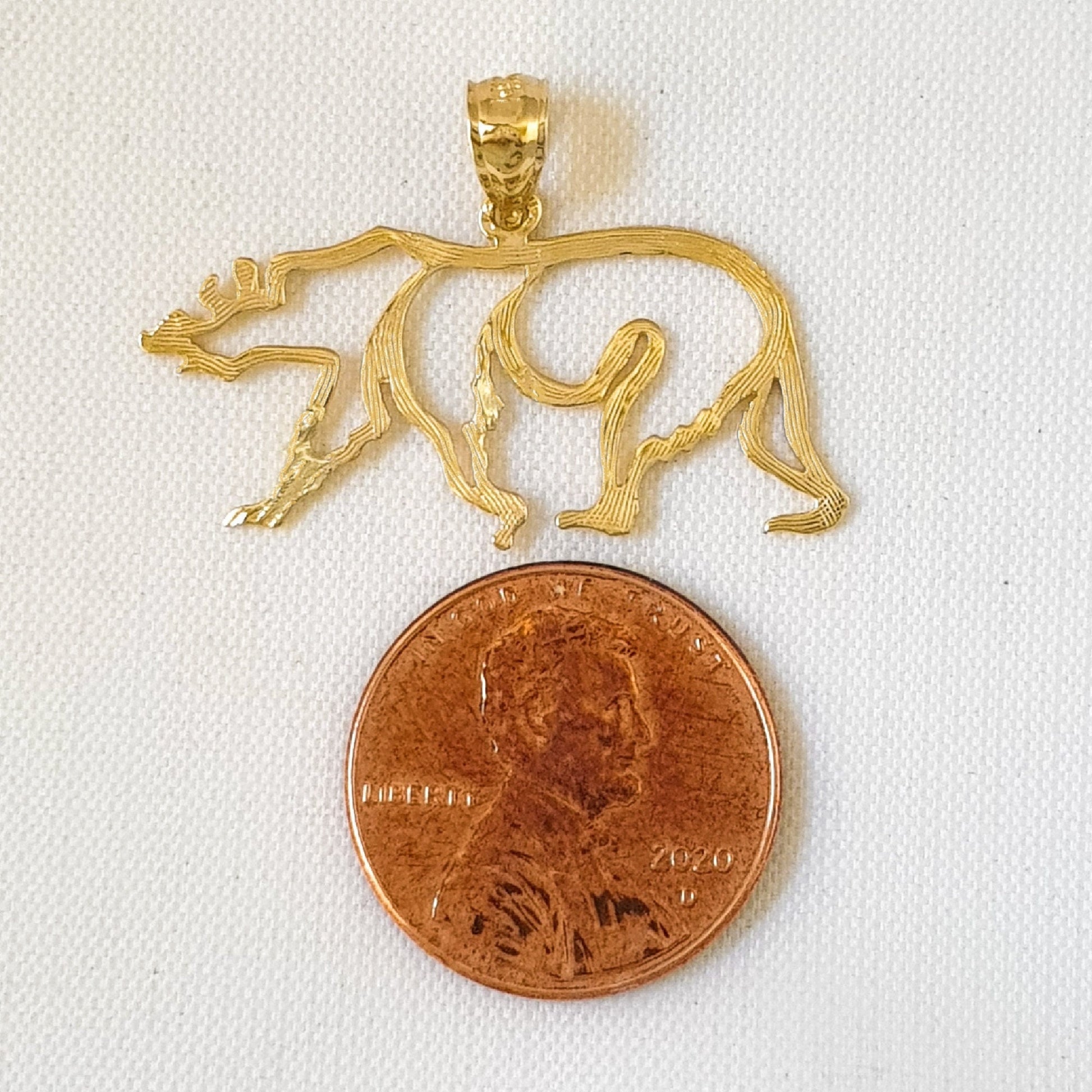 14K Yellow Gold BEAR Pendant