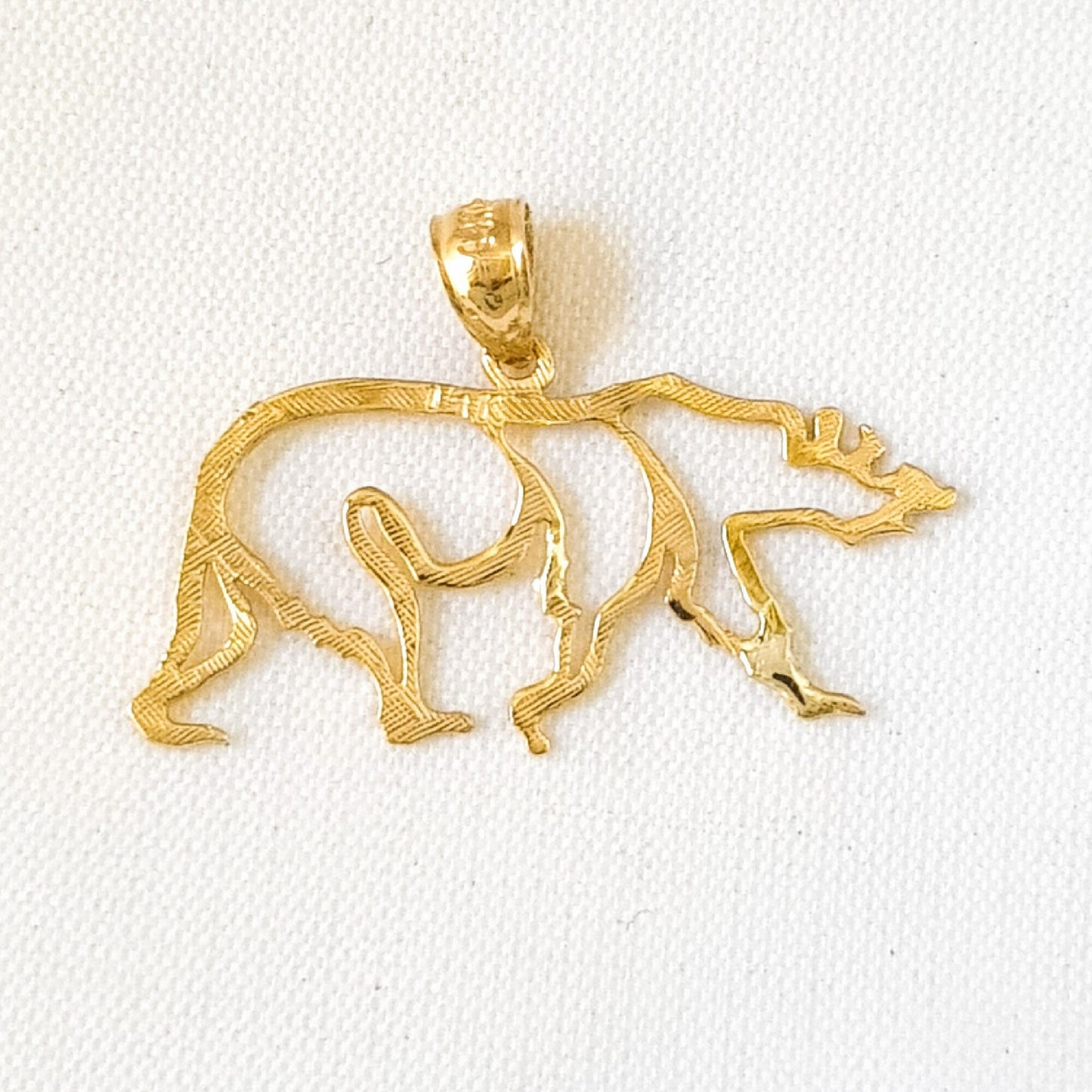 14K Yellow Gold BEAR Pendant