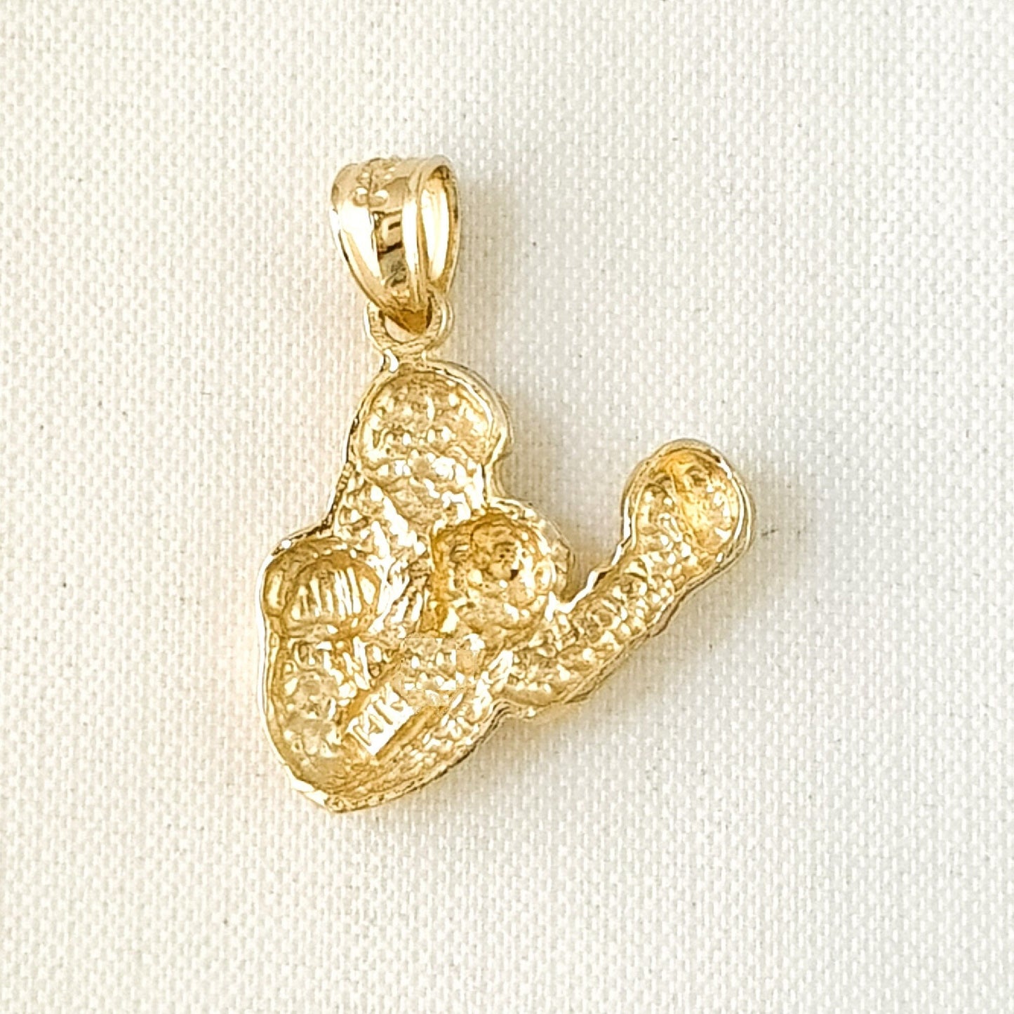 14K Yellow Gold Boxing Boxer Pendant
