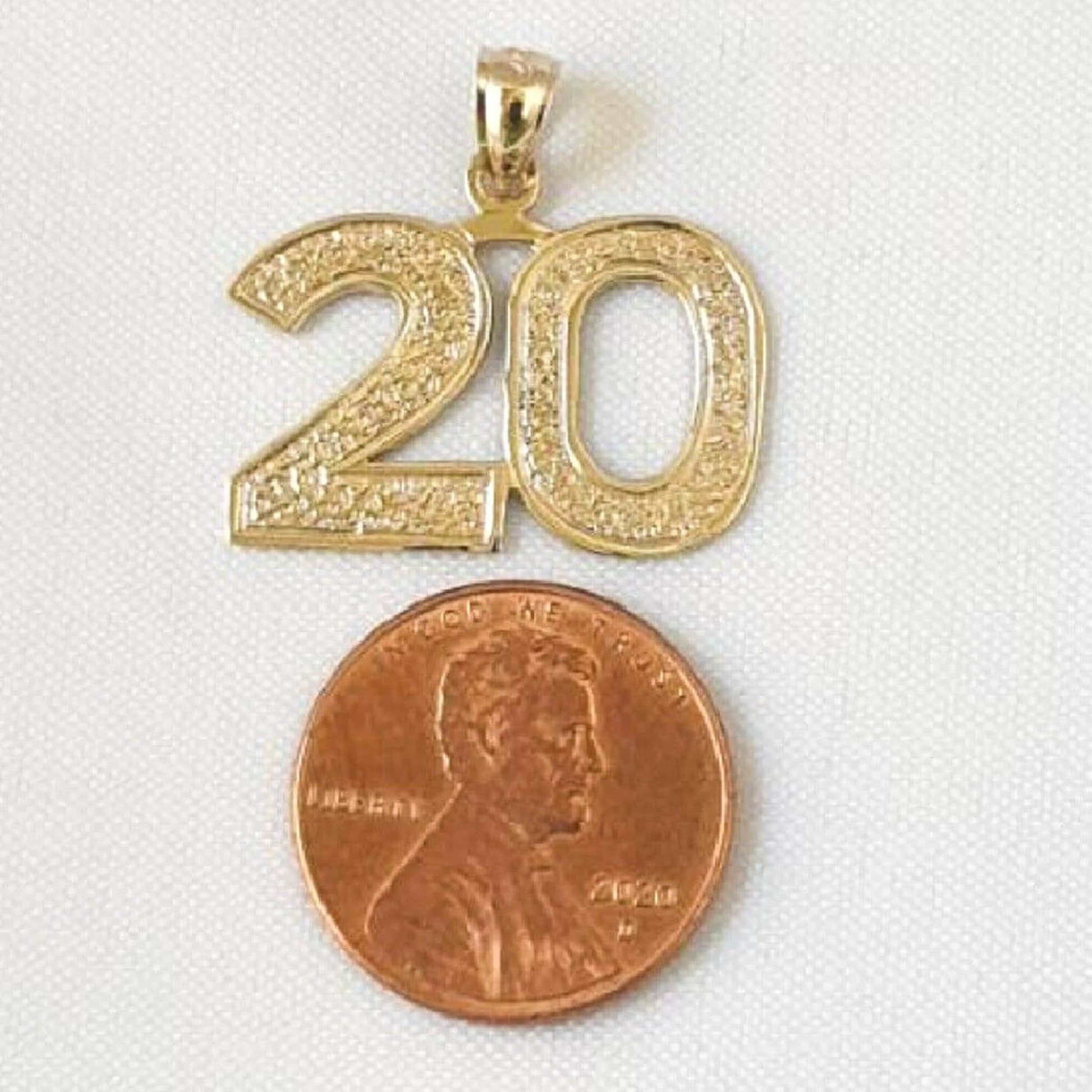 0 to 52 Any One 14K Yellow Gold Number Pendant