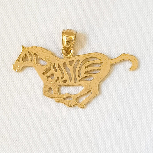 14K Yellow Gold Zebra Pendant