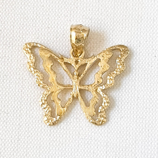 14k Yellow Gold Butterfly Pendant