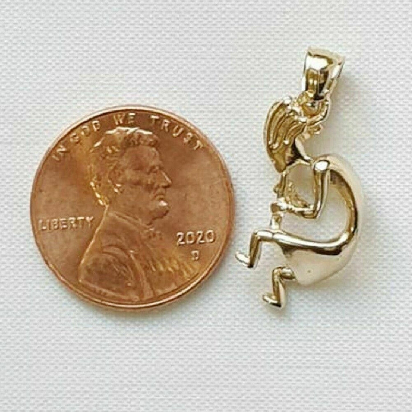14K Yellow Gold Kokopelli 3D (3 Dimensional) Solid Pendant